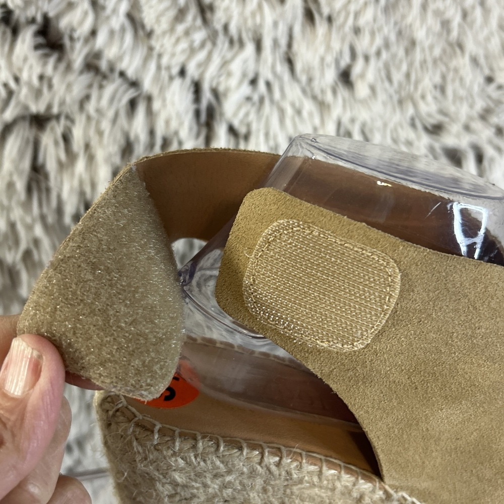 Anthropologie Maypol Womens 9.5 41‎ Espadrille Wedge Sandals Strappy Tan Suede - Picture 5 of 13